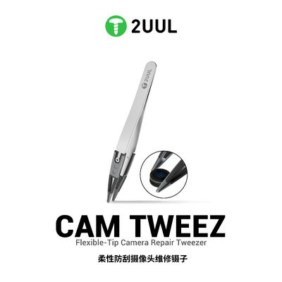 2UUL TW41 CAMTWEEZ Flexible-Tip Camera Repair Tweezer with Anti-Scratch Contact and Non-Magnetic Body
