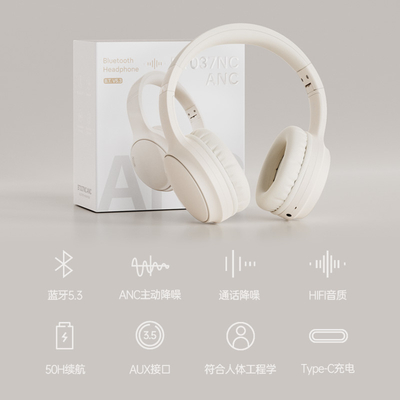 Buy Over Ear Active Noise Cancelling Headphones Bluetooth ANC Headphones Customizable online manufacture