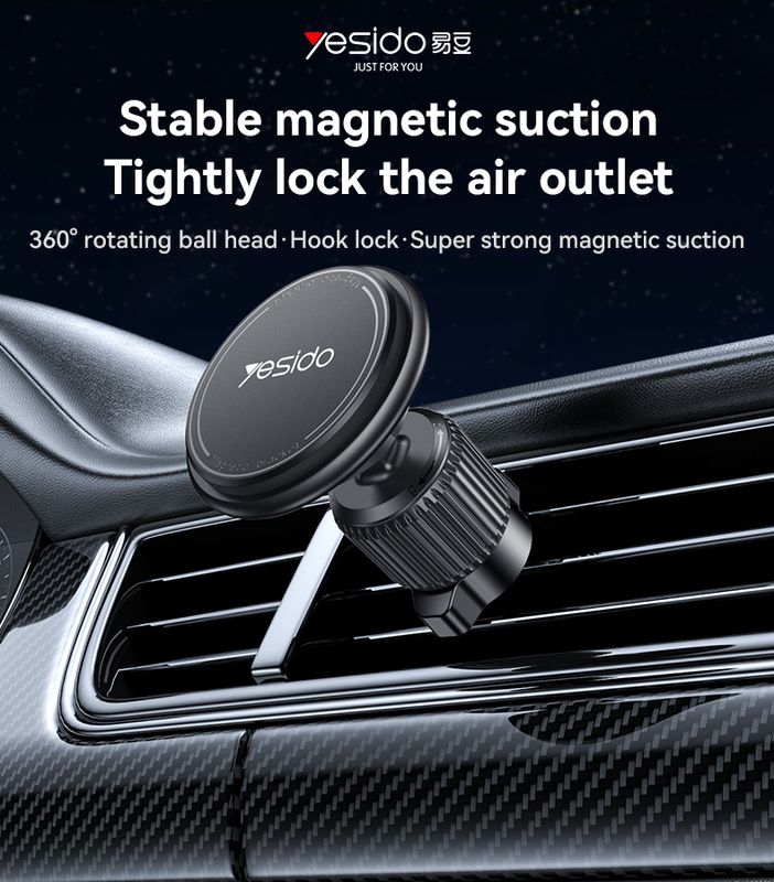 360° Rotation Magnetic Car Phone Holder with Barb Lock